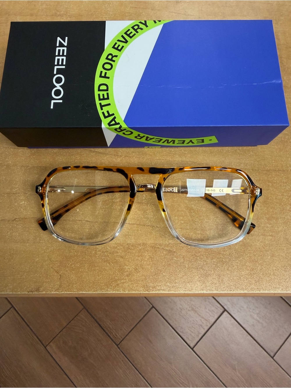 Zeelool Tortoiseshell Clear Oversized Square Glasses